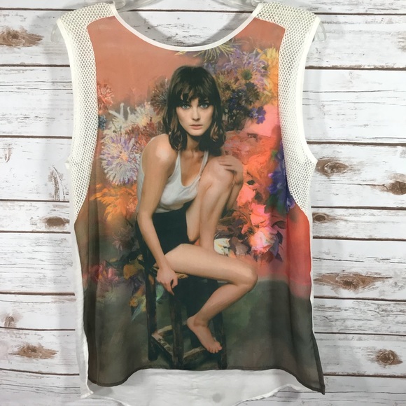 Zara Tops - Zara W&B Collection Woman Portrait Sleeveless Top